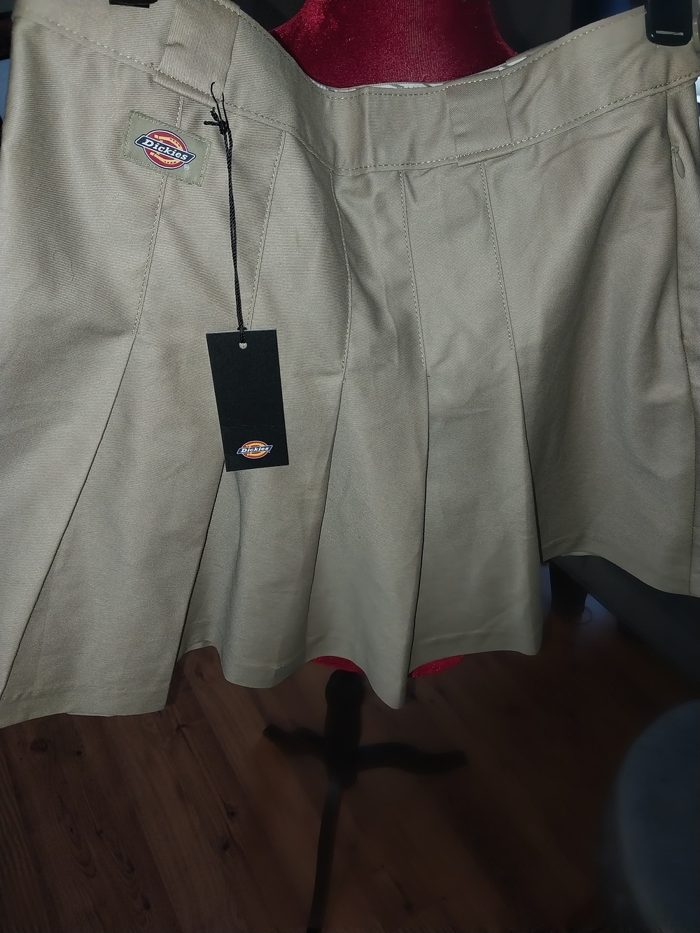 Dickies Women's Khaki Pleated Skater Skirt